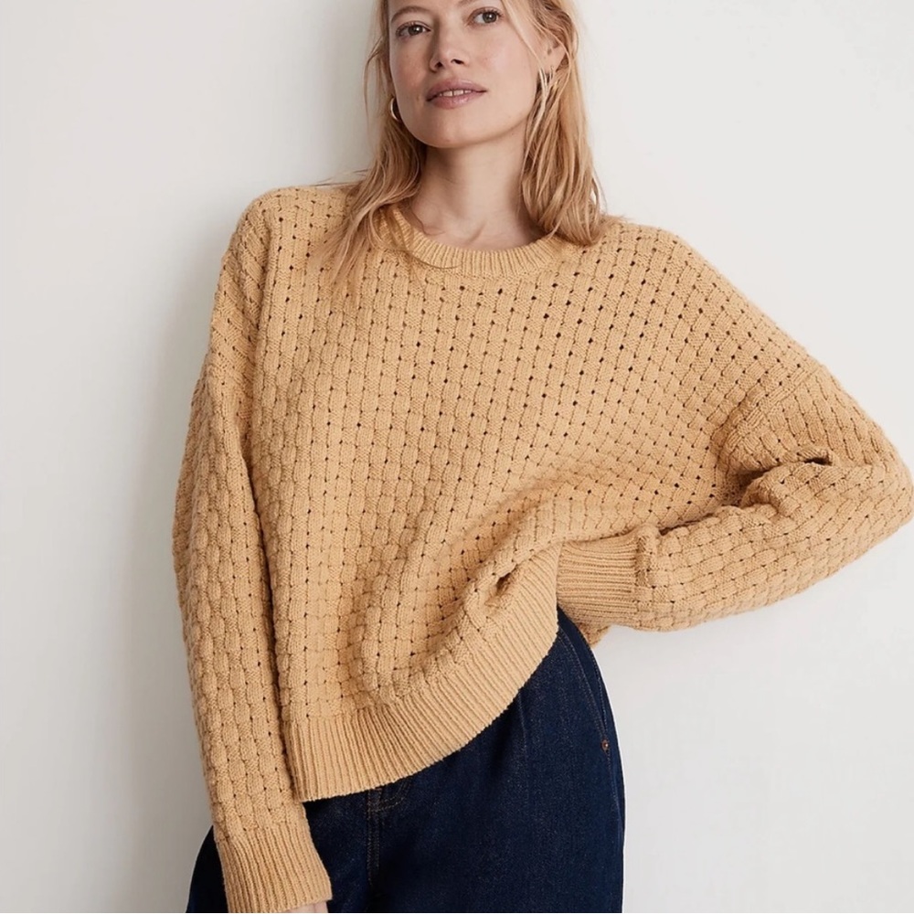 Madewell Basketweave-Stitch Pullover Sweater